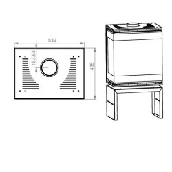 Scandinavian 50 A.Caminetti stufa a legna in vetro a 3 lati