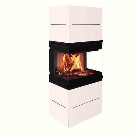 Stufa a legna scandinava 65WH A.Caminetti 3 lati in vetro