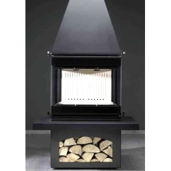 Mediterranean C65 wood-burning fireplace A.Caminetti 3 glazed sides