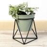 Macetero con soporte Vinthera Moa Verde Metal 14,5 x 12,5 x 15 cm (12 Unidades)