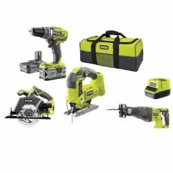 Conjunto de berbequim e acessórios Ryobi RCK184C-242S