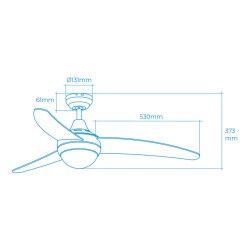 Ventilatore da Soffitto con Luce EDM 33803 Egeo Bianco 60 W