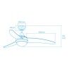 Ventilatore da Soffitto con Luce EDM 33803 Egeo Bianco 60 W