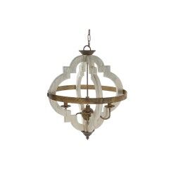 Candeeiro de teto Home ESPRIT Branco Bronze Ferro Abeto 40 W 63 x 63 x 74 cm