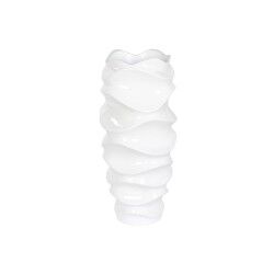 Vaso Home ESPRIT Bianco Fibra di Vetro Fibra Onde Moderno 38 x 38 x 81 cm