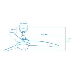 Ventilatore da Soffitto con Luce EDM 33804 Egeo Argentato 60 W