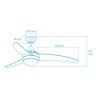 Ventilatore da Soffitto con Luce EDM 33804 Egeo Argentato 60 W