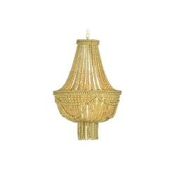 Candeeiro de teto DKD Home Decor Metal Castanho Amarelo 40 W Madeira MDF (40 x 40 x 60 cm)