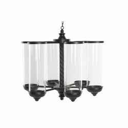 Portacandele DKD Home Decor Nero Metallo Cristallo 53 x 53 x 52 cm