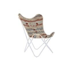Poltrona de jardim DKD Home Decor Branco Laranja Ferro 74 x 65 x 90 cm