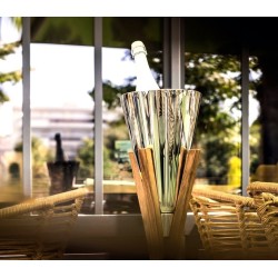 So High Champagnerkübel polierter Sockelständer Nussbaum OA1710