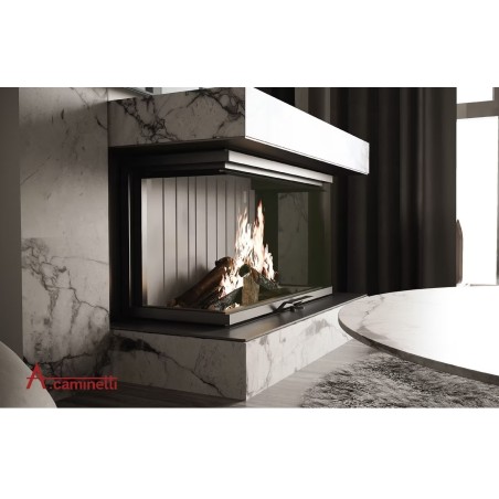 Crystal 110 Max Wood-Burning Fireplace A.Caminetti 3 Glass Sides