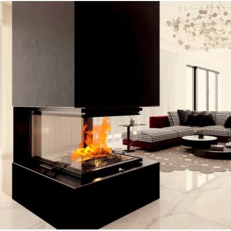 Insert Wood Fireplace Crystal 3D Lift Glass 50x70 A.Caminetti