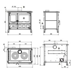 Cuisinière à bois La Nordica Gardenia XXL10.5kW Steel