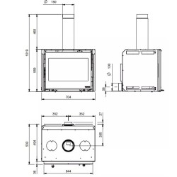 Inserto per legno La Nordica Inserto 70 EOS 8,5 kW