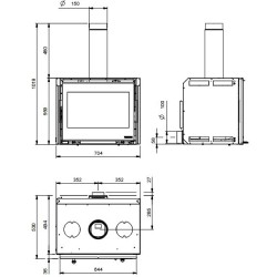 Inserto de madera La Nordica Inserto 70 LEAN 8,5 kW