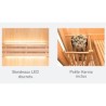 Sauna a Vapore Zen 3 Posti Pacchetto Completo 4.5kW Parete Nera LED France Sauna
