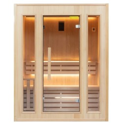 Sauna vapeur Zen 3 places Pack complet 4.5kW Black Wall LED France Sauna