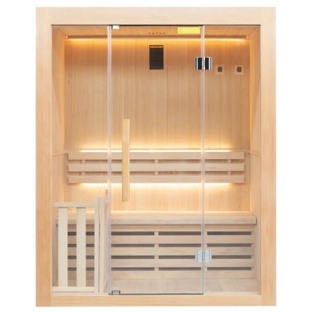 Sauna de vapor LED Sense de 4 plazas Pack completo con estufa Harvia de 4,5 kW