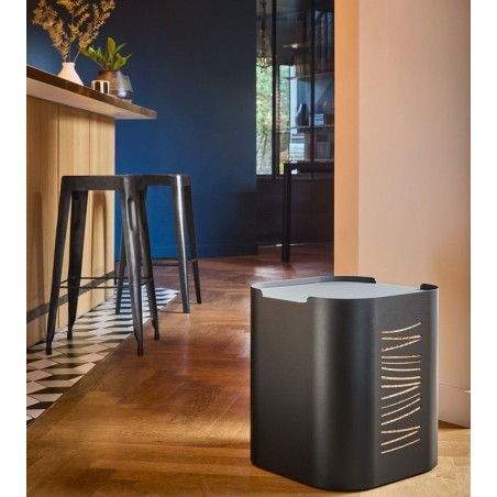 Lagerung von Holzpellets Stepia Black Ice Grey Dixneuf Design