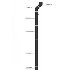 Kit de conexión de chimenea vertical salida en la parte superior Bofill