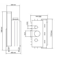 Inserto piatto per caminetto in legna 75x60 A.Caminetti