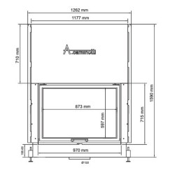 Inserto de lareira a lenha plano 90x60 A.Caminetti