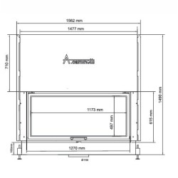 Wood Fireplace Insert Flat 120x50 A.Caminetti