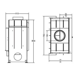 Apartamento 50 A.Caminetti lareira lateral aberta a lenha