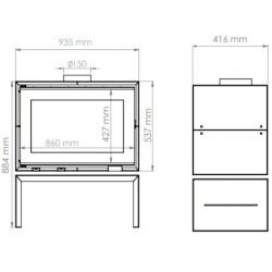 Doppelseitiger Holzofen A.Caminetti Tunnel 90