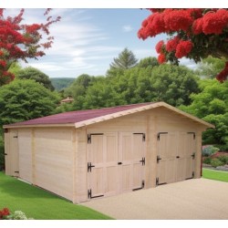 Doppelte 6.30x6.60m Massivholzgarage Habrita 42 m² Vermont