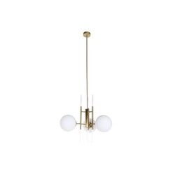Deckenlampe DKD Home Decor 64 x 64 x 64 cm Kristall Gold Metall Weiß 50 W