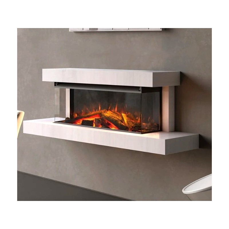 Lareira elétrica Lumen 870 com moldura de giz la Nordica