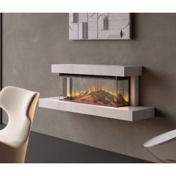Lumen 870 electric fireplace with Chalk frame la Nordica