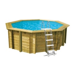 Sunwater 410 Piscina Tudo em Uma Piscina de Madeira Ubbink Liner Blue