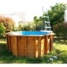 Sunwater 410 Piscina Tudo em Uma Piscina de Madeira Ubbink Liner Blue