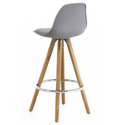 Lot de 2 Chaises Plan de Travail Grise Piétement Chêne KosyForm