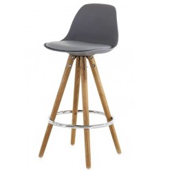 Lot de 2 Chaises Plan de Travail Grise Piétement Chêne KosyForm