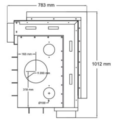 Quattro 80R wood-burning fireplace insert with angled A.Caminetti.