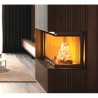 Quattro 90L wood-burning fireplace insert with angled lift-up glass A.Caminetti.