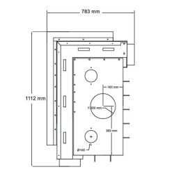 Quattro 90L wood-burning fireplace insert with angled lift-up glass A.Caminetti.