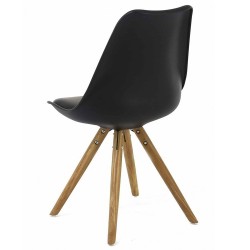 Lot de 2 Chaises Noir Piétement Chêne KosyForm