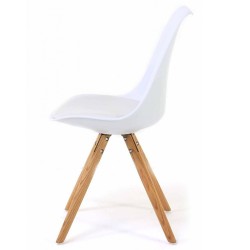 Lot de 2 Chaises Blanches Piétement Chêne KosyForm