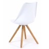 Lot de 4 Chaises Blanches Piétement Chêne KosyForm