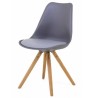 Lot de 4 Chaises Grise Piétement Chêne KosyForm