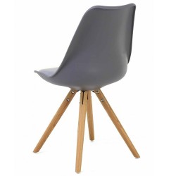 Lot de 4 Chaises Grise Piétement Chêne KosyForm
