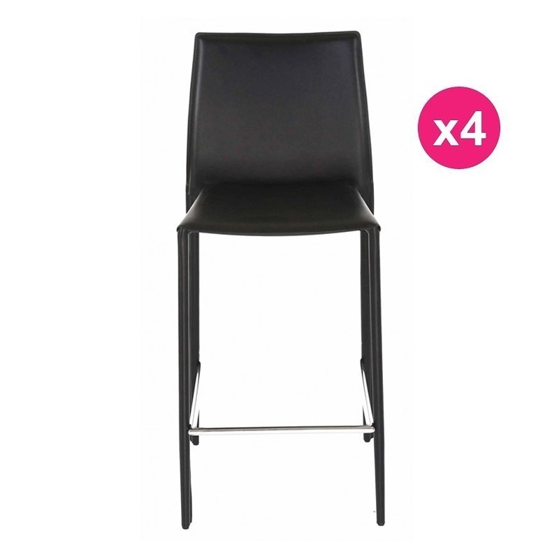 Lot de 4 Chaises Plan de Travail Noire KosyForm