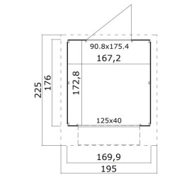Cottage mercante in legno 1.95x2.25 m Kosy Garden 2.9m2 Ken