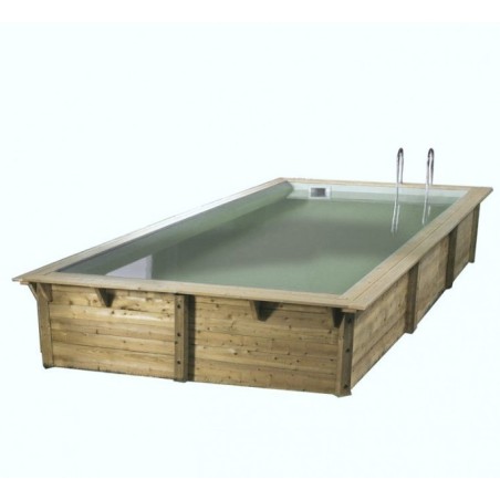 Wooden Swimming Pool Ubbink Azura 400x200 H126cm Liner beige