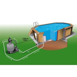 Piscina de Madeira Ubbink Azura 400x300 H120cm Blue Liner